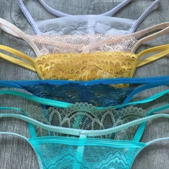 NEW Women’s 6 Pairs Lace G-String Thong Set XS/S - Picture 1 of 4